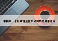 中国第一个区块链是什么公司的的简单介绍